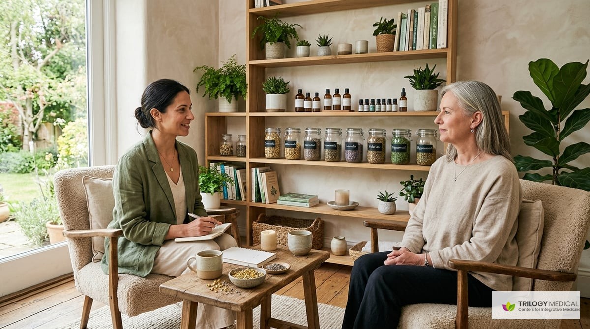 A serene image of a calm clinic environment focusing on holistic healing and natural remedies.

Photo-realistic, editorial-quality photograph